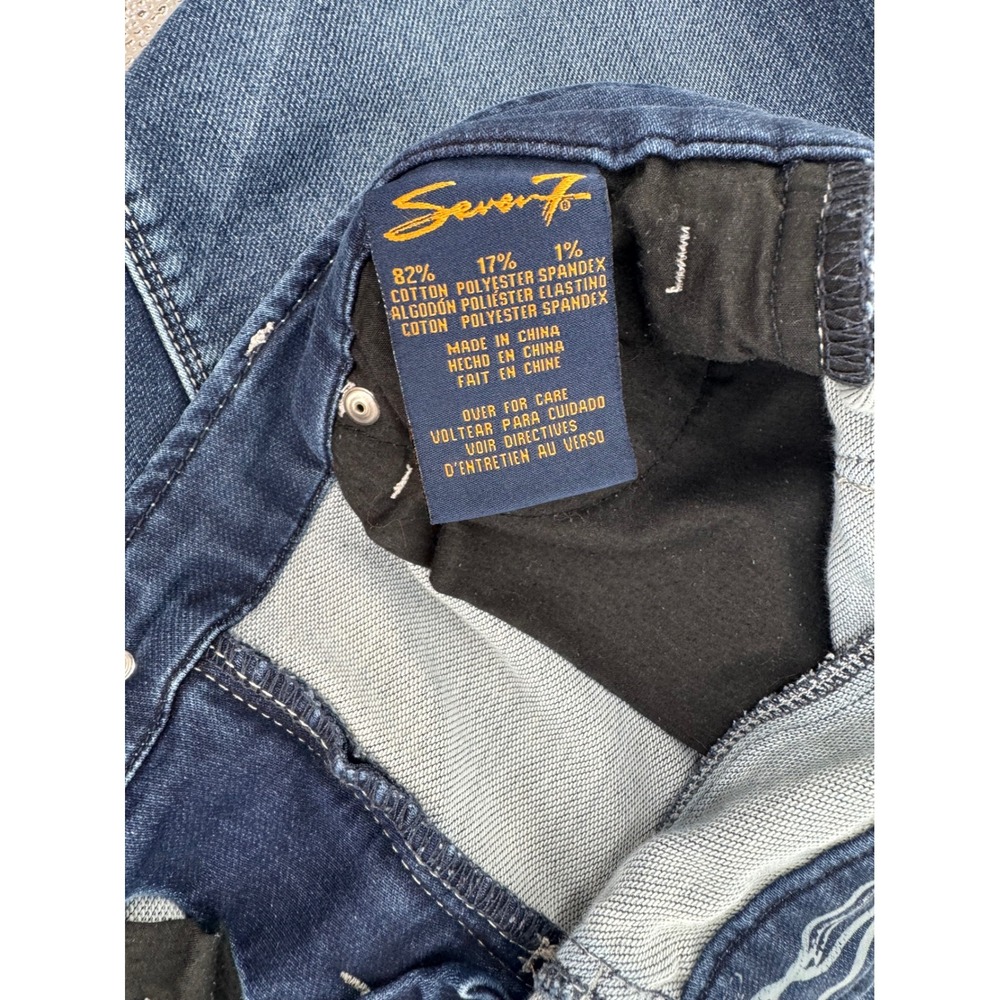 Seven7 Skinny Easy Fit Jeans Womens 10 Medium Wash Blue Denim Stretch Mid Rise - Picture 7 of 10